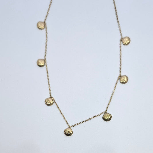 Santorini Collier Pampilles Coquillages Dorés