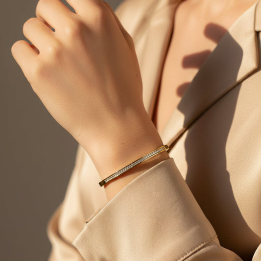 Nina — Bracelet Strass Doré