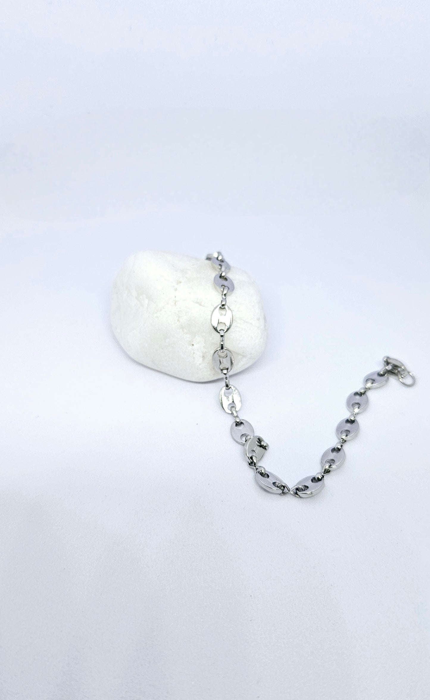 Kaffa Argenté — Bracelet Grains de Café Argenté
