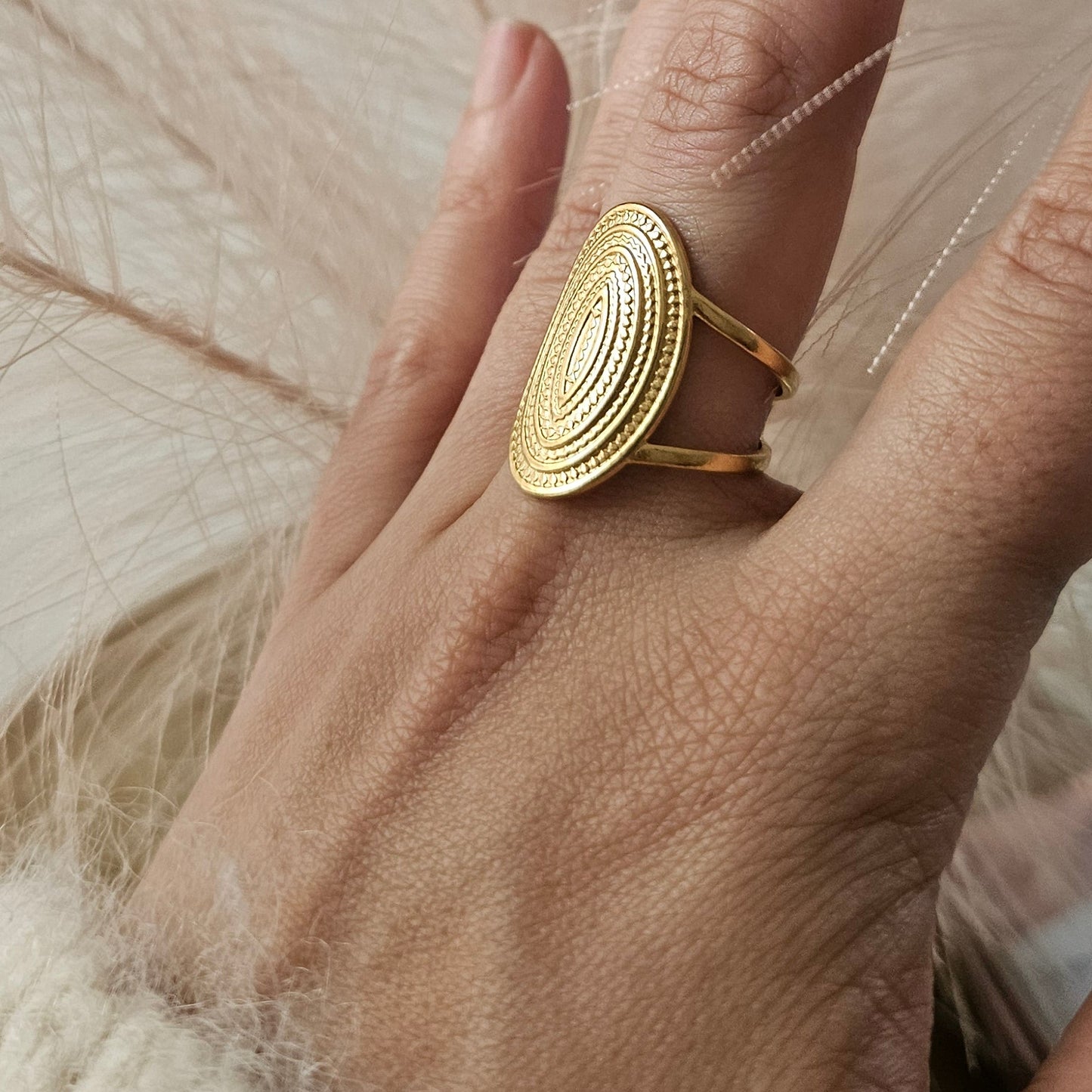 Cléo – Bague Ajustable Ellipse Impériale