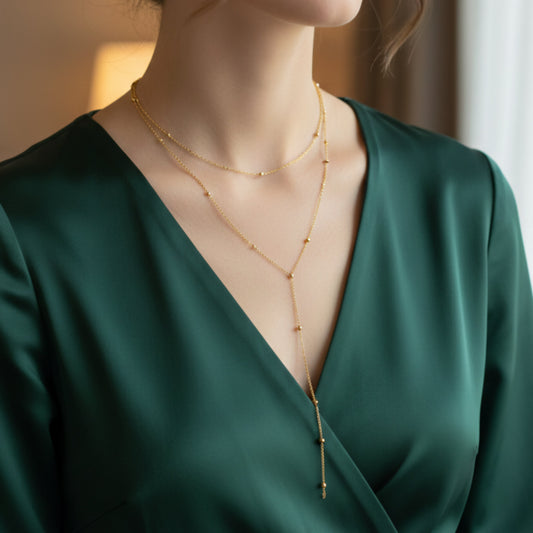 Myla – Collier Y Perles Dorées