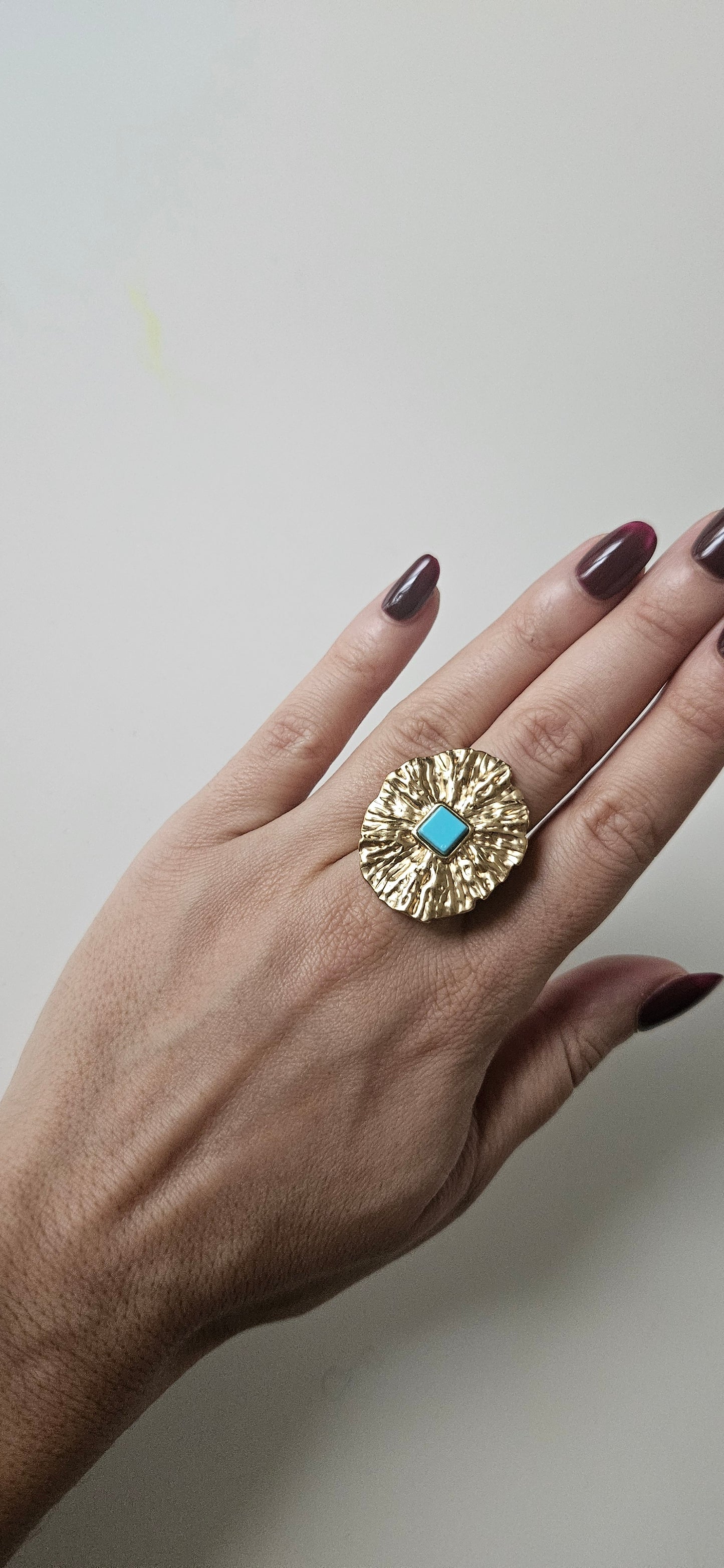 Azur – Bague XXL Ajustable Pierre Bleue