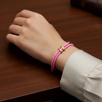 Blush — Bracelet Cordon Ajustable Doré