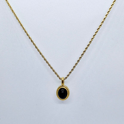 Orchidée Collier Pierre Noire