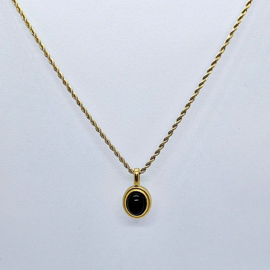 Orchidée Collier Pierre Noire