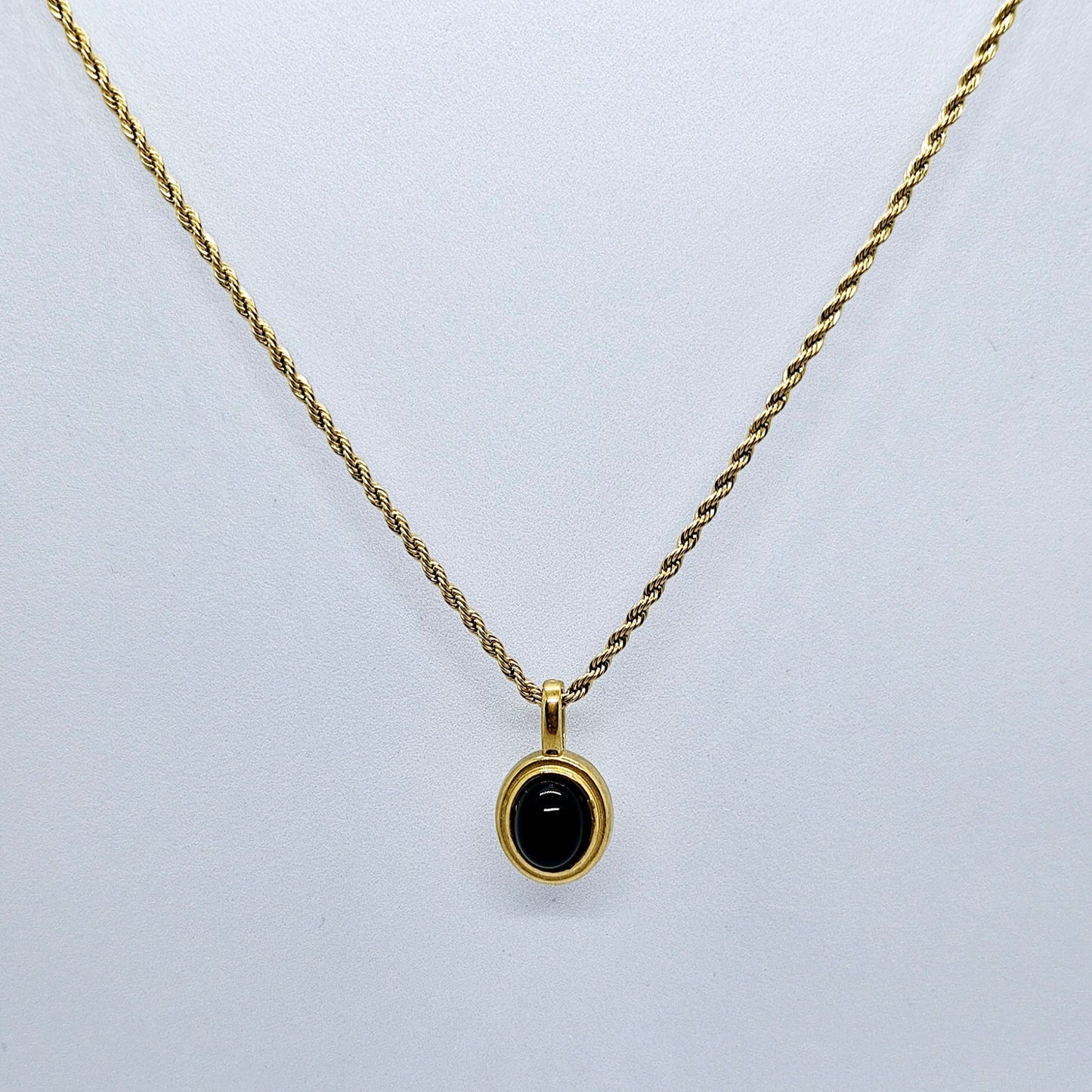 Orchidée Collier Pierre Noire