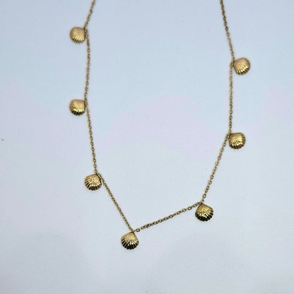 Santorini Collier Pampilles Coquillages Dorés