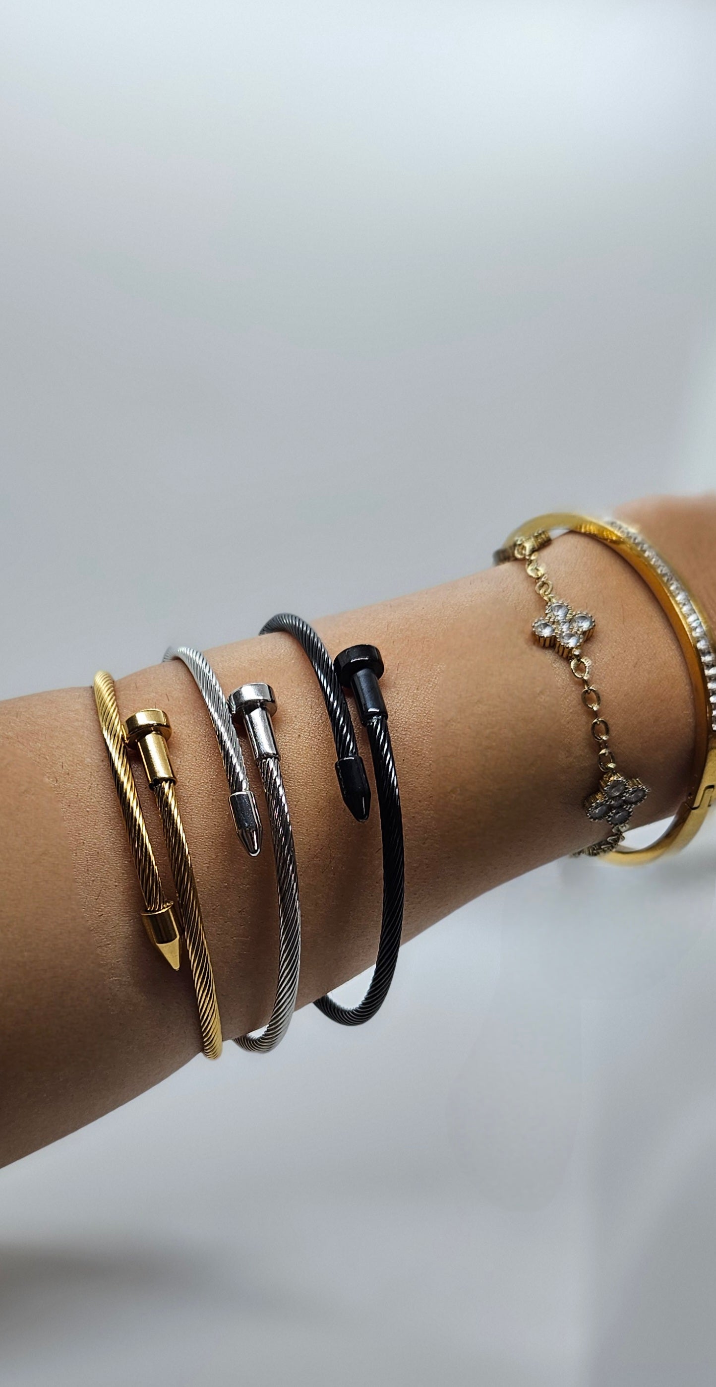 Altaïr — Bracelet Clou Argenté