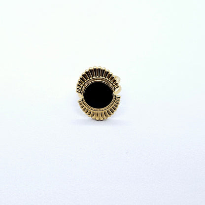 Midnight – Bague Ajustable Noire