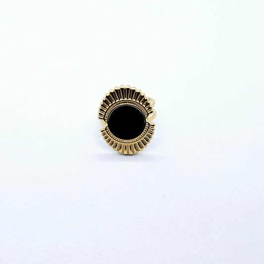 Midnight – Bague Ajustable Noire
