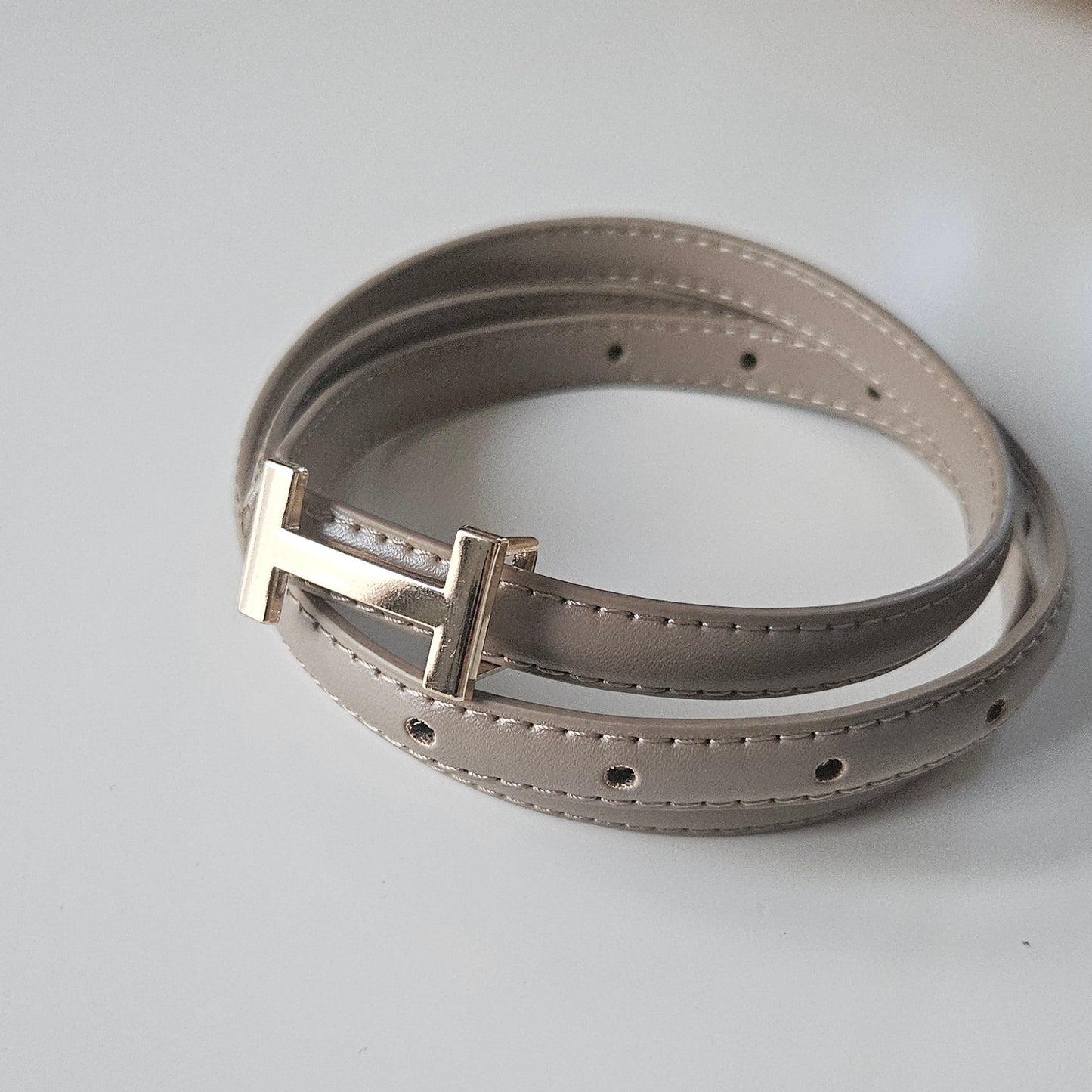Ceinture Beige Détail Doré