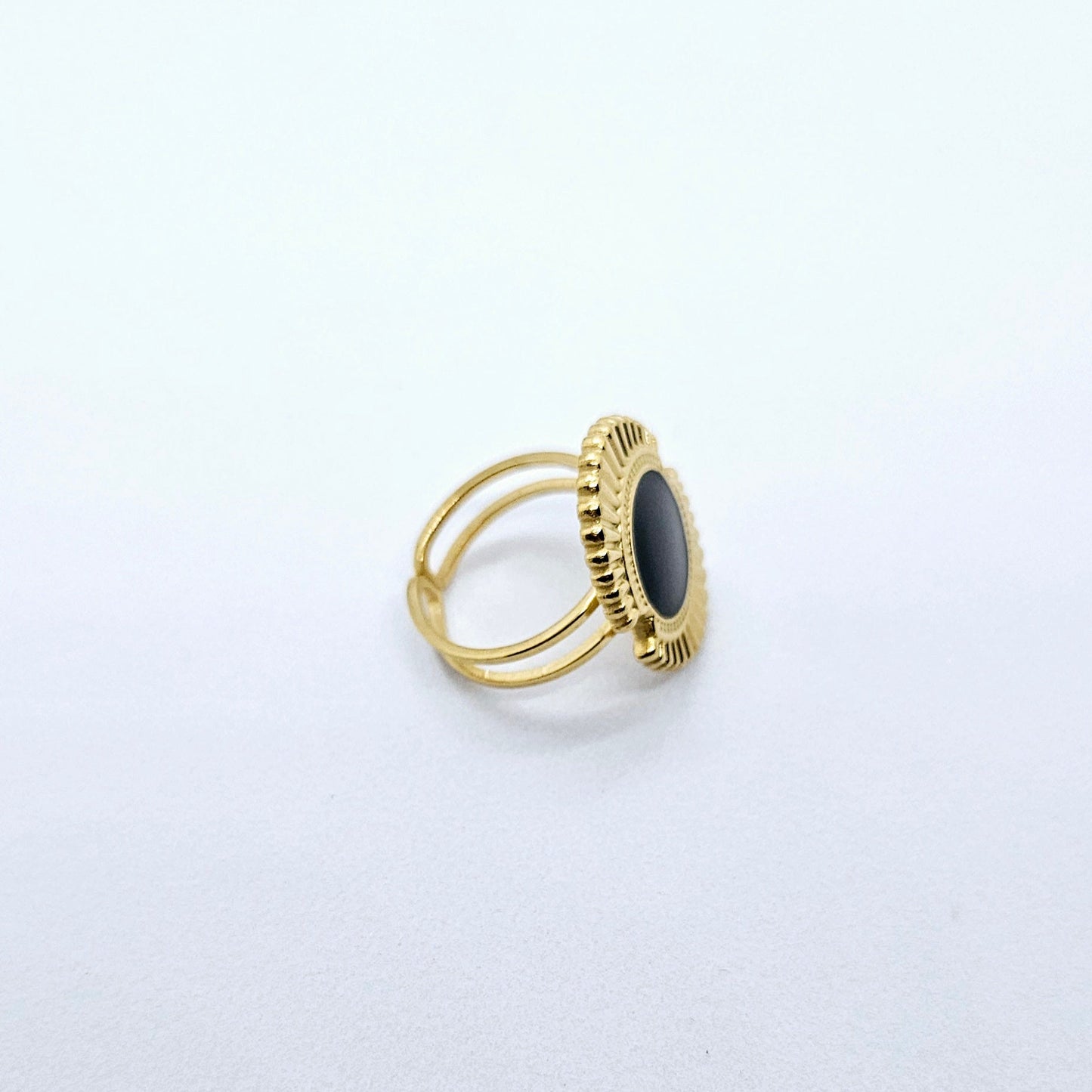 Midnight – Bague Ajustable Noire