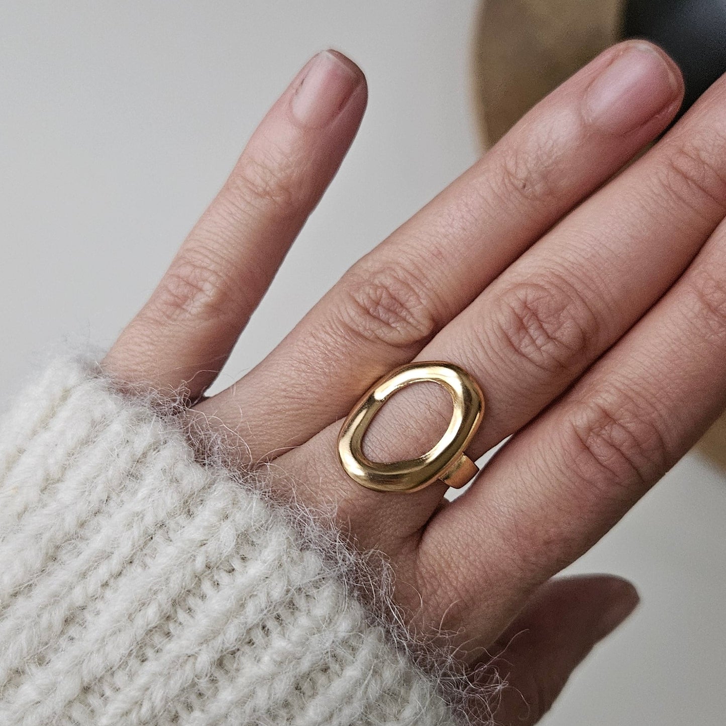 Dune – Bague Ajustable Tendance Dorée