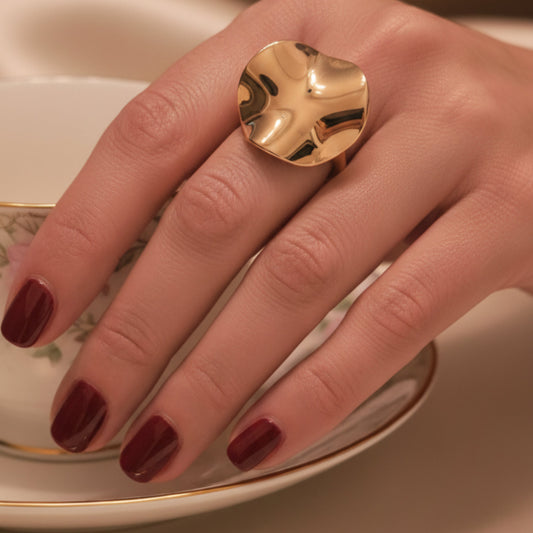 Halo – Bague Ajustable Ronde Texturée