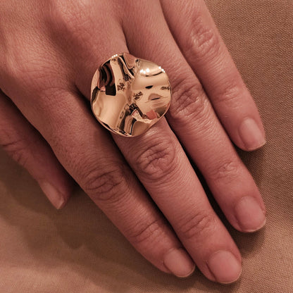 Halo – Bague Ajustable Ronde Texturée