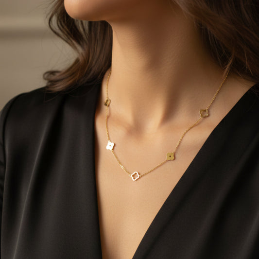 Malya — Collier Trèfles Doré