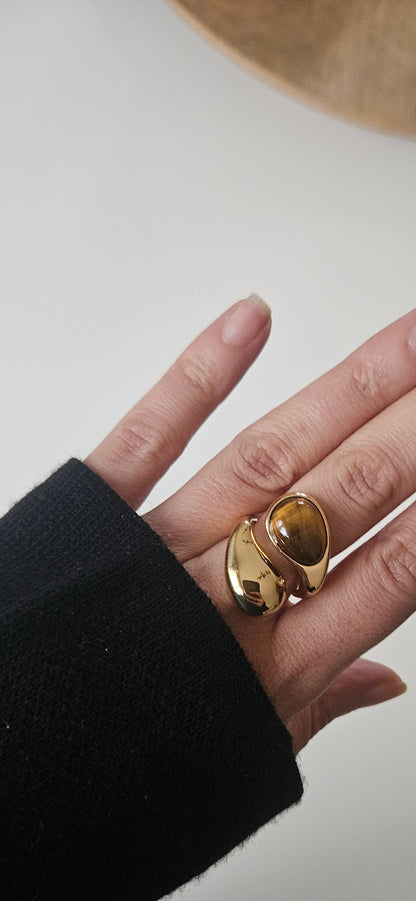 Ayin -Bague xxl Œil De Tigre