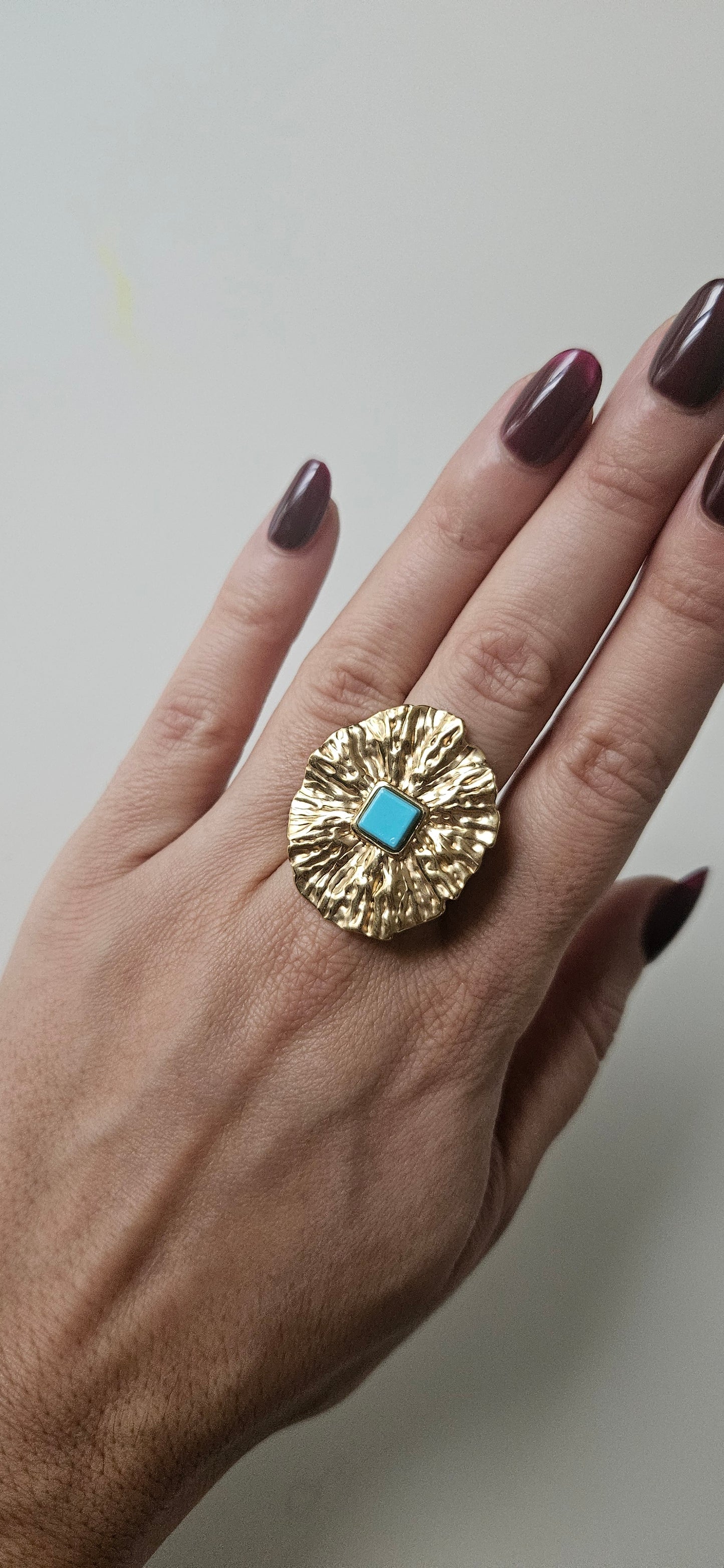 Azur – Bague XXL Ajustable Pierre Bleue