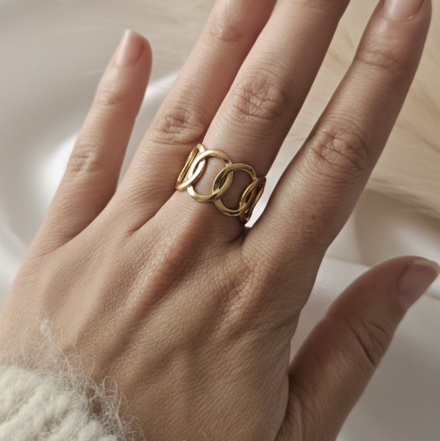 Goldy - Bague Ajustable Anneaux Dorée