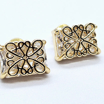 Oria — Boucles d'Oreilles Dorées Façon Diamant