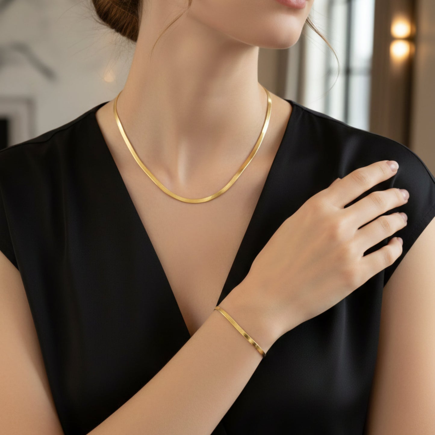 Monoï – Parure Dorée Maille Serpent