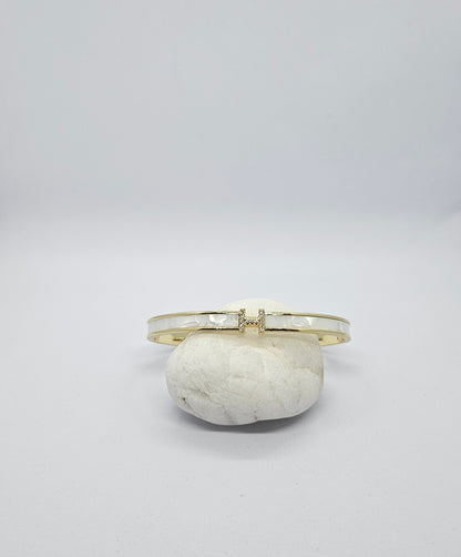 Naïa — Bracelet Nacre & Strass Doré