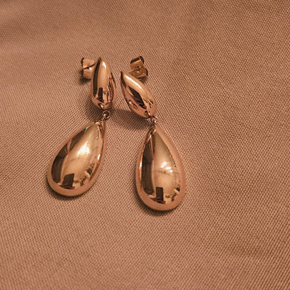 Goccia — Boucles d'Oreilles Gouttes Pendantes Dorées