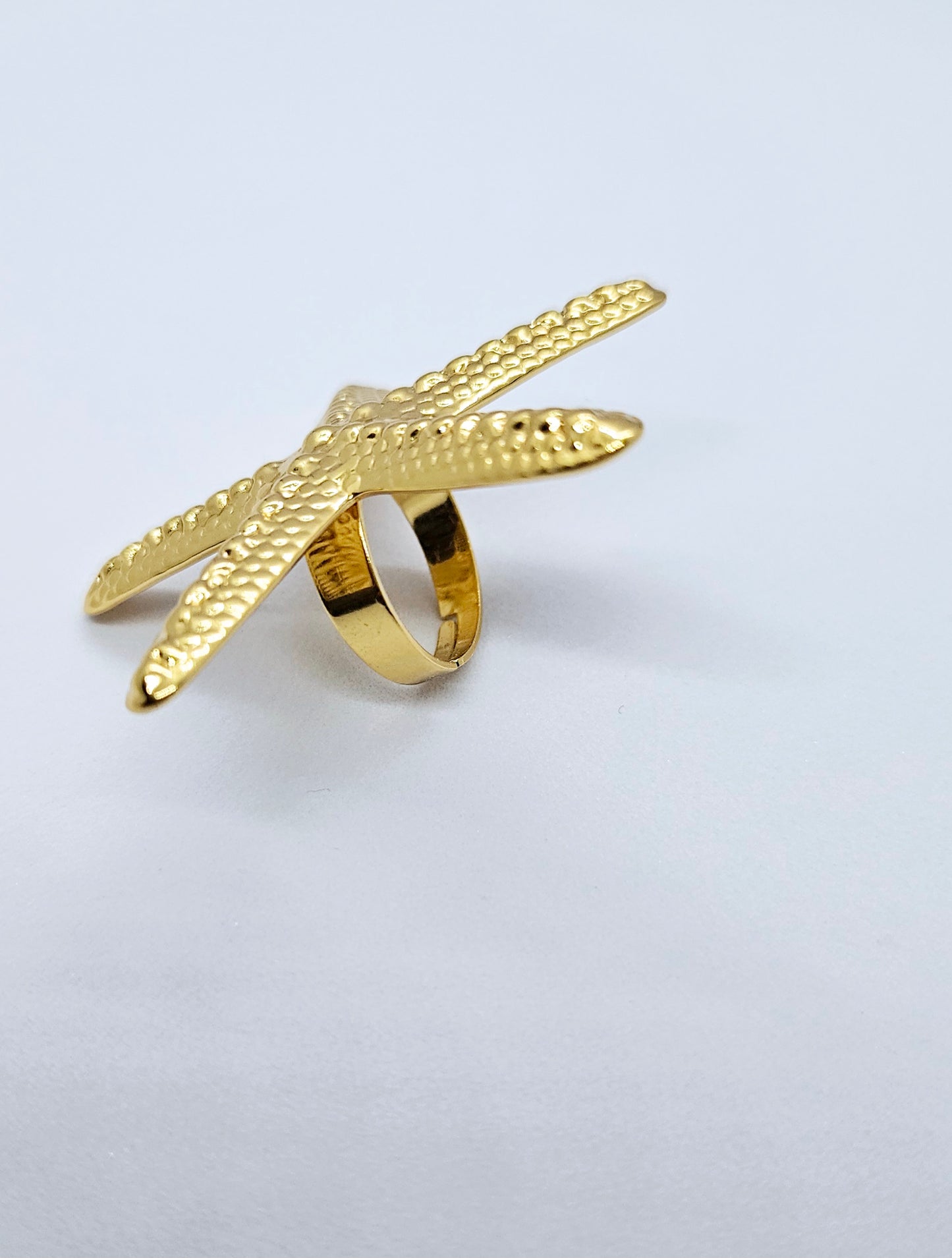 Sea – Bague Étoile de Mer Dorée Ajustable