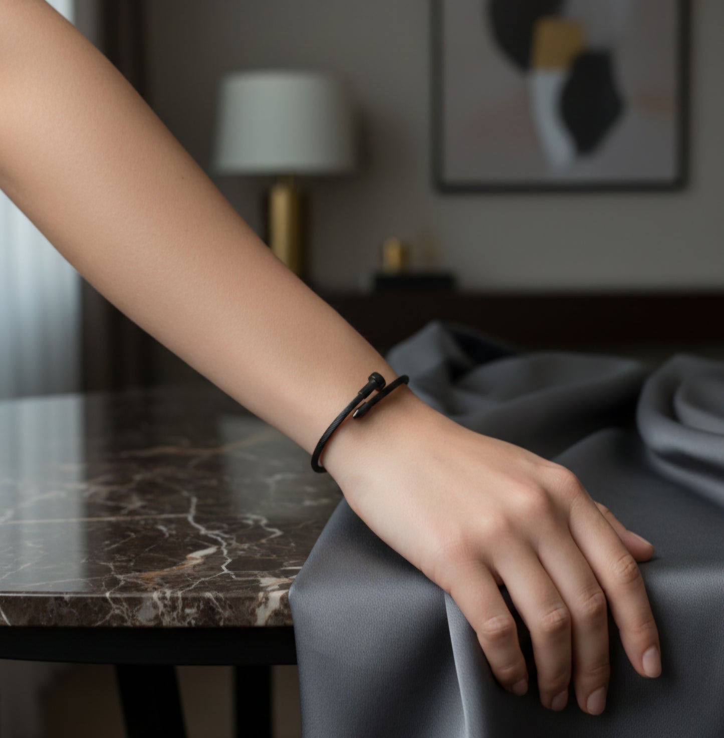 Safir — Bracelet Clou Noir