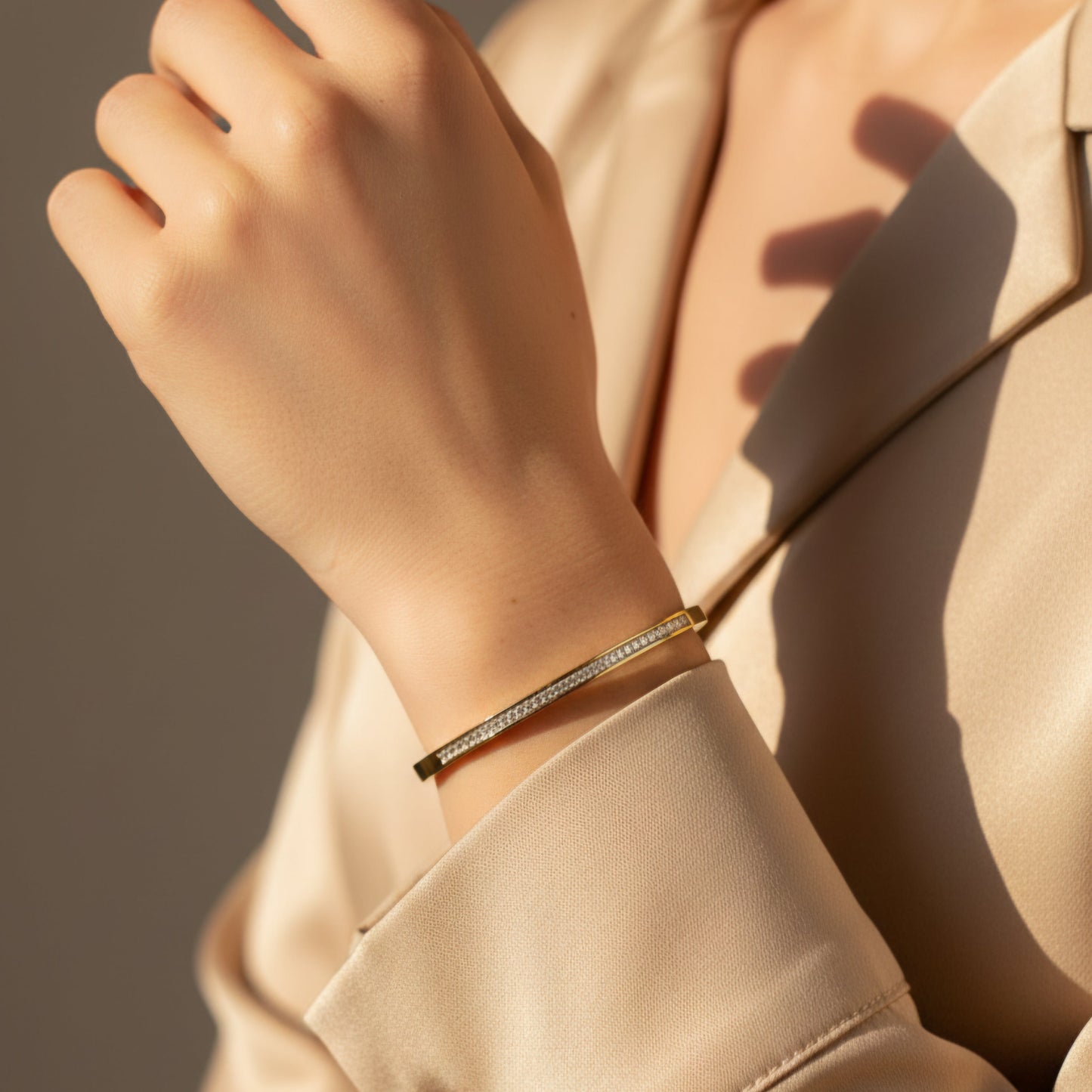 Nina — Bracelet Strass Doré