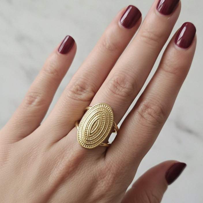 Cléo – Bague Ajustable Ellipse Impériale