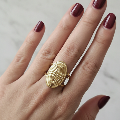 Cléo – Bague Ajustable Ellipse Impériale
